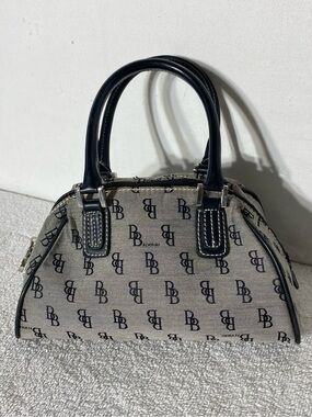 5/$25 Brentano Monogram Canvas Top Handle Mini Bowling Bag Purse